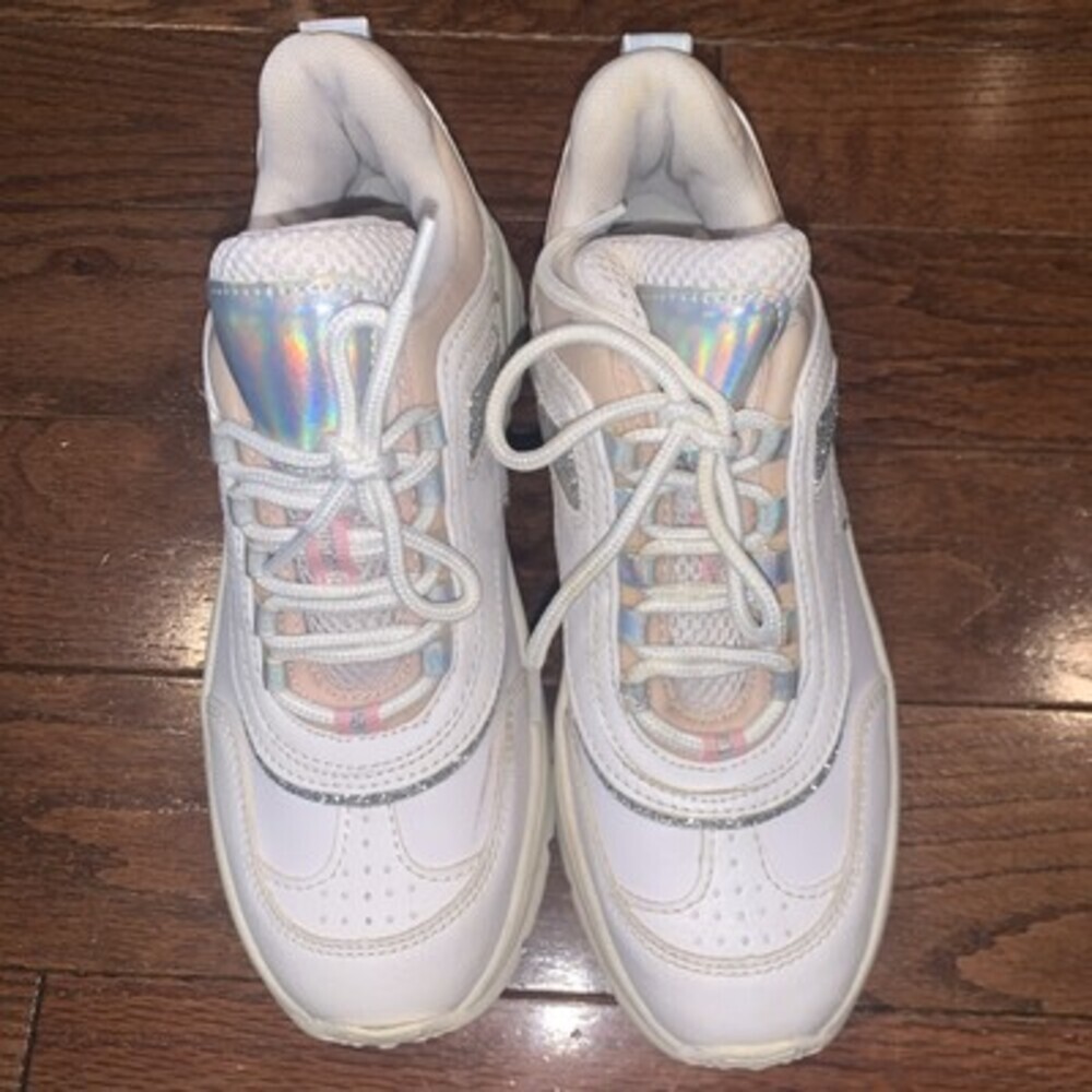 H&M Girls Stylish Pink &‎ White Chunky Sneakers Size 4